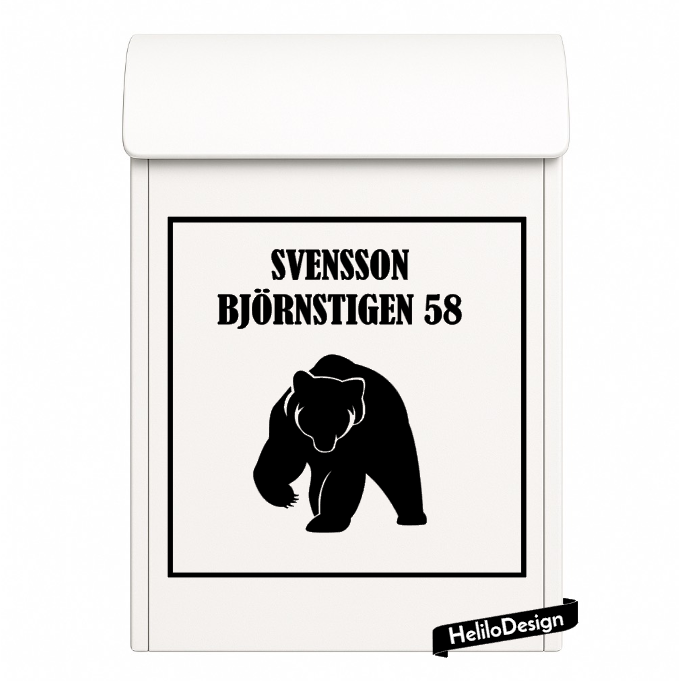DEKAL TILL BREVLÅDA, BJÖRN (20x20cm)