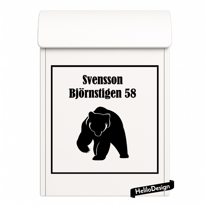 DEKAL TILL BREVLÅDA, BJÖRN (20x20cm)