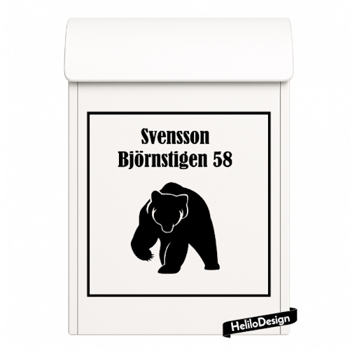 DEKAL TILL BREVLÅDA, BJÖRN (20x20cm)