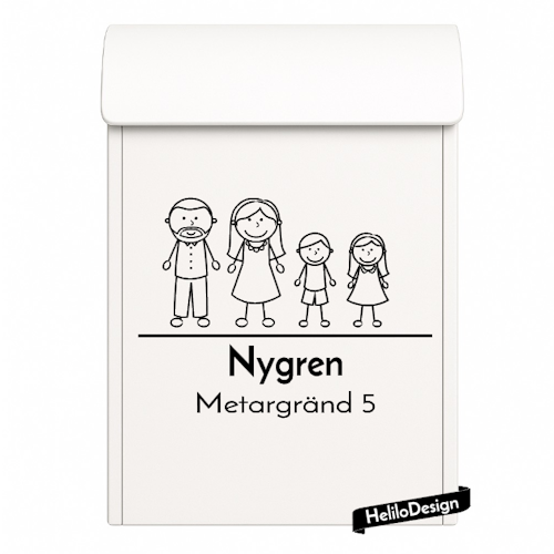 DEKAL TILL BREVLÅDA, FAMILJ (20x25cm)