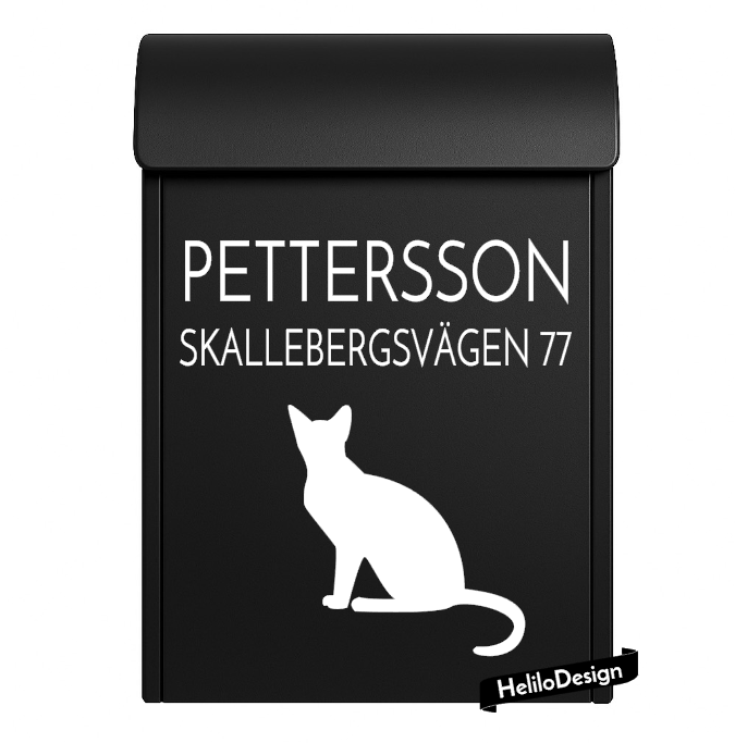 DEKAL TILL BREVLÅDA, KATT (20x20cm)