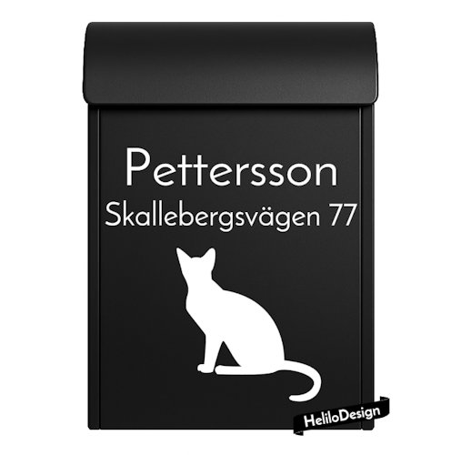 DEKAL TILL BREVLÅDA, KATT (20x20cm)
