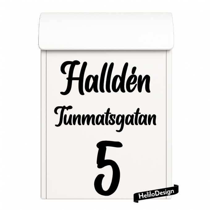 DEKAL TILL BREVLÅDA, STILIG (15x25cm)