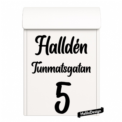 DEKAL TILL BREVLÅDA, STILIG (15x25cm)