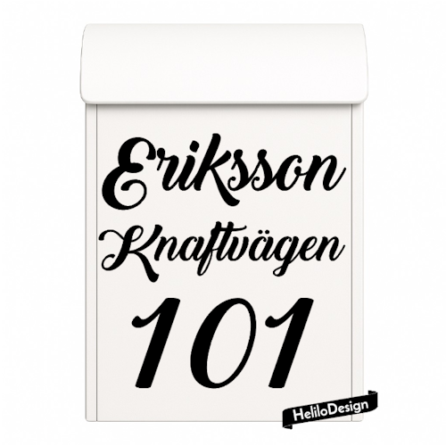 DEKAL TILL BREVLÅDA, SKRIVSTIL (20x20cm)
