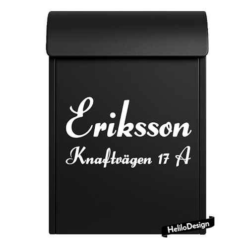 DEKAL TILL BREVLÅDA, KURSIV (flera storlekar)