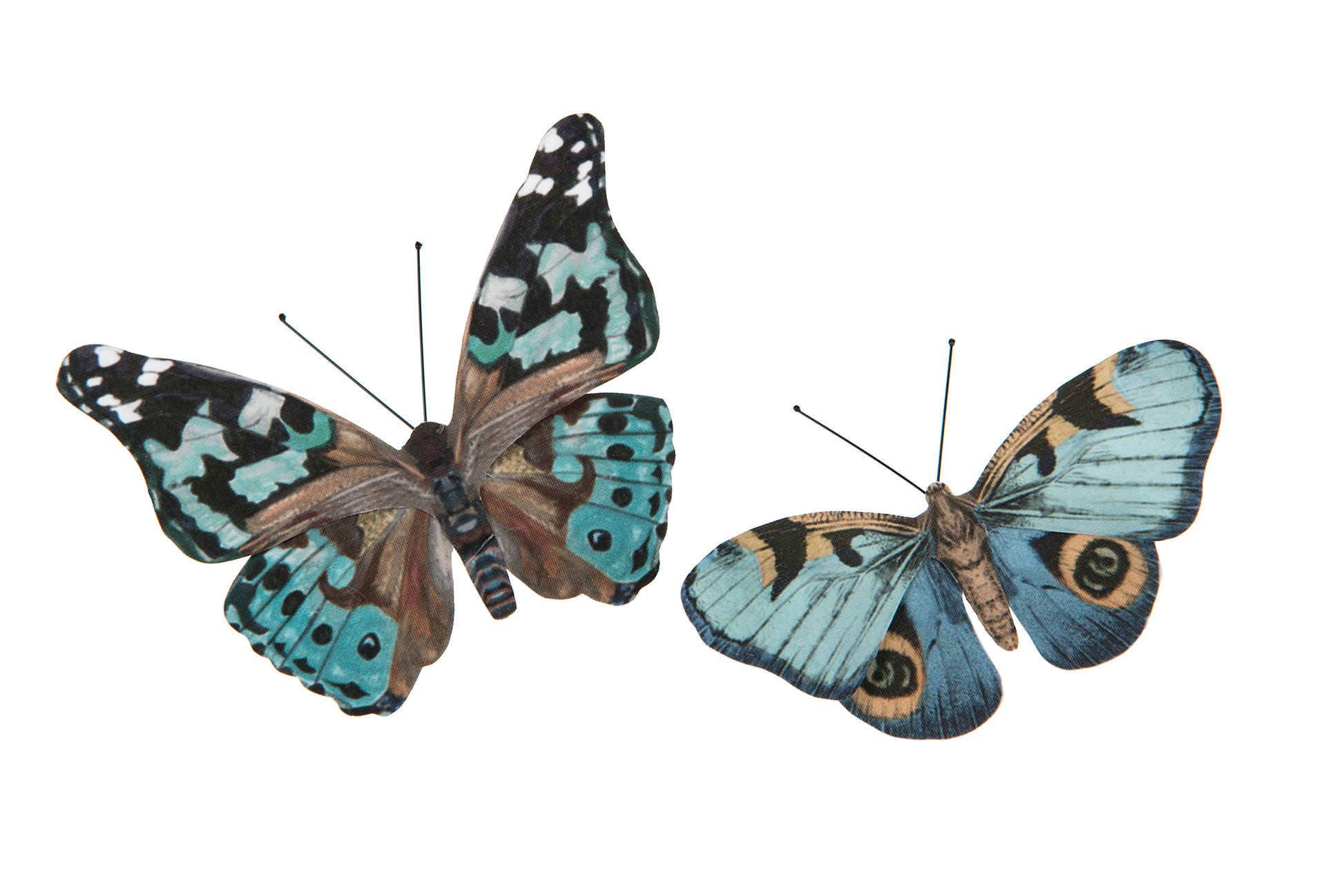 Blå fjärilar 2 pak med clips