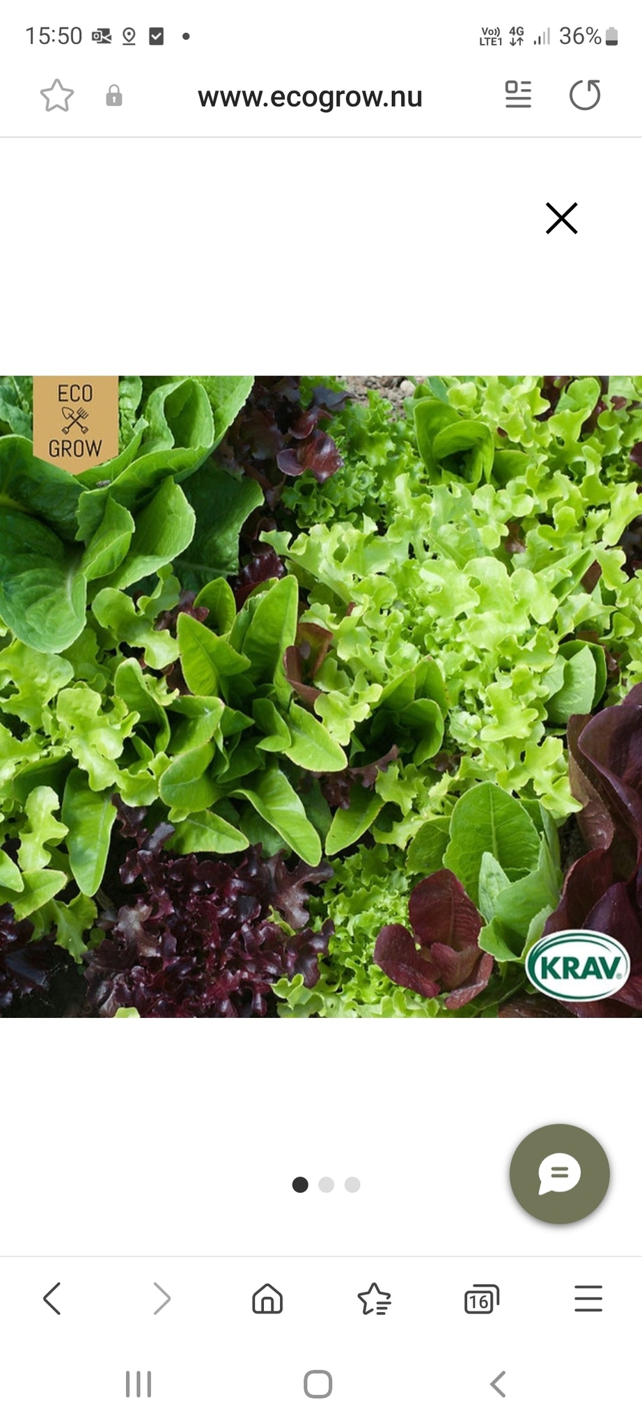 Sallat Mix Gourmet Baby Leaf Mix KRAV