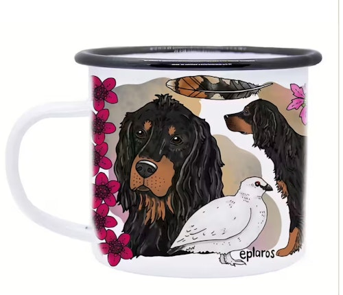 Emaljmugg Gordon setter