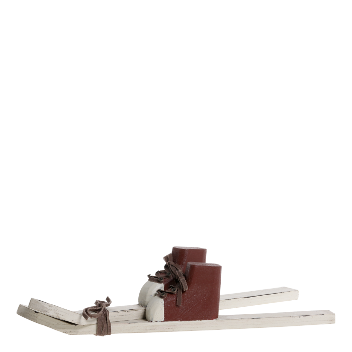 Antikvita vintage  skidor med pjäxor
