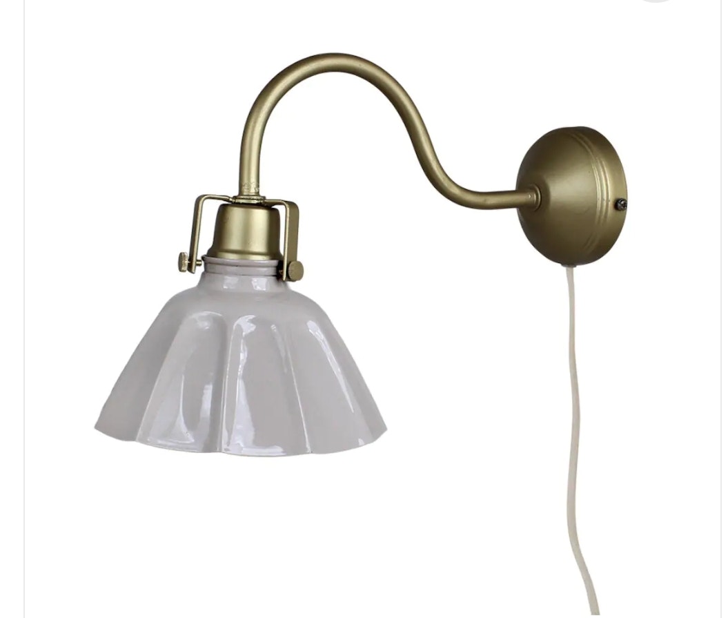 Vägglampa Margareta Beige/Mässing