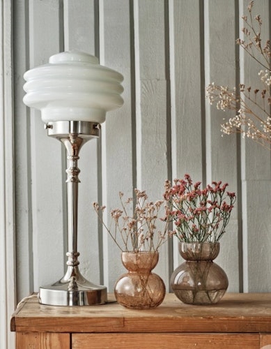 Bordslampa Valter Nickel/Opal Vit Munvbåst
