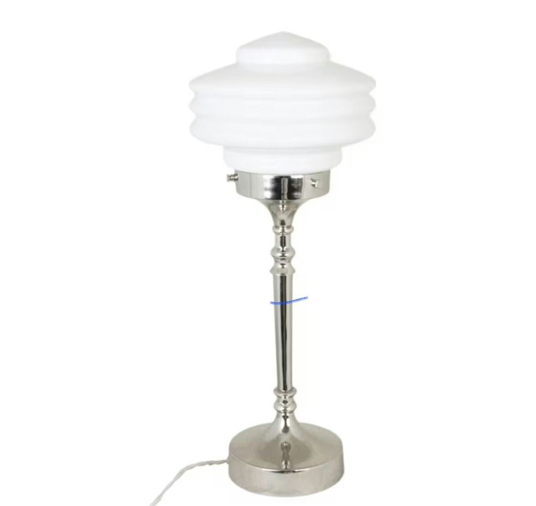 Bordslampa Valter Nickel/Opal Vit Munvbåst