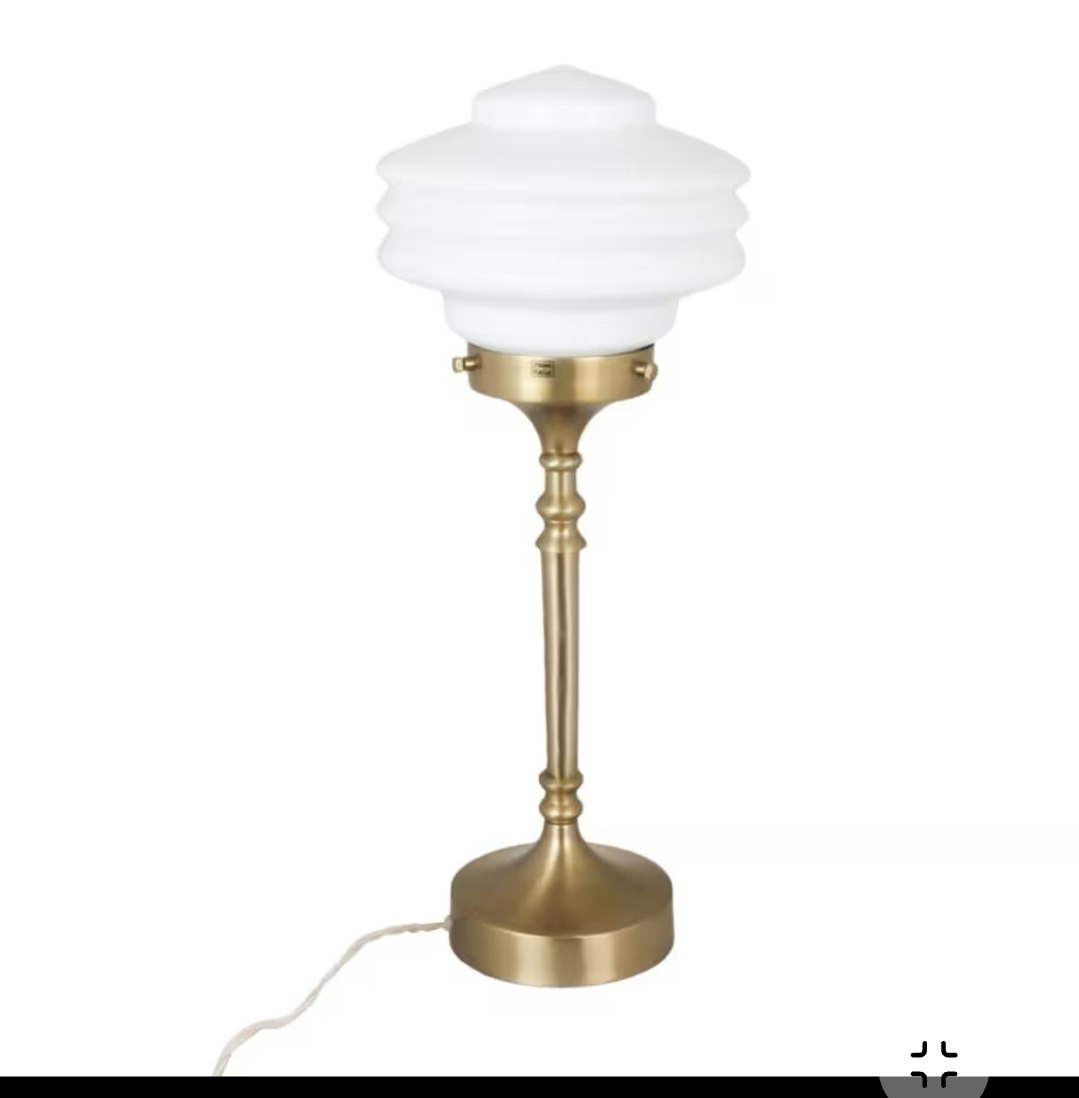 Bordslampa Valter Nickel/Opal Vit Munblåst
