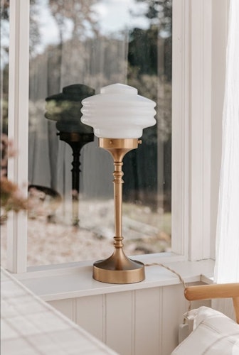 Bordslampa Valter Nickel/Opal Vit Munblåst