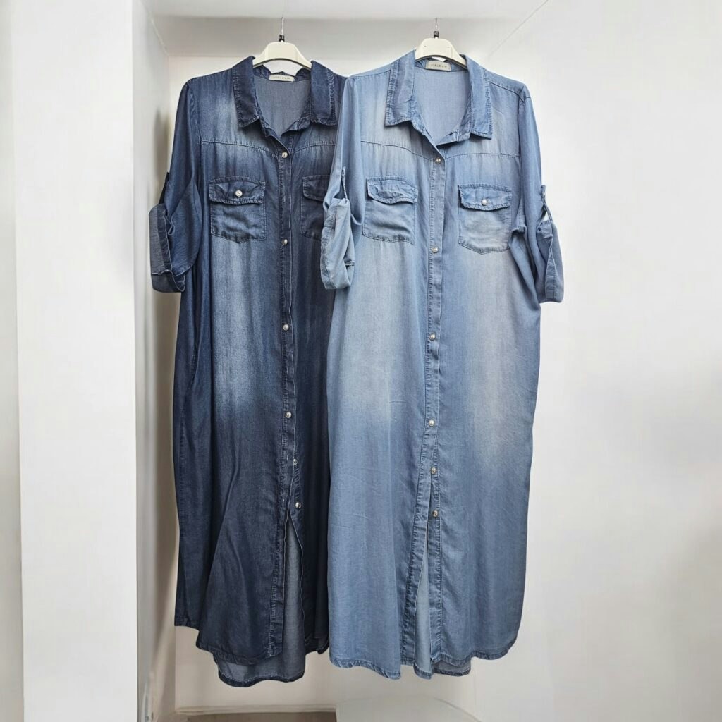 Jeansklänning ljus i lycocell