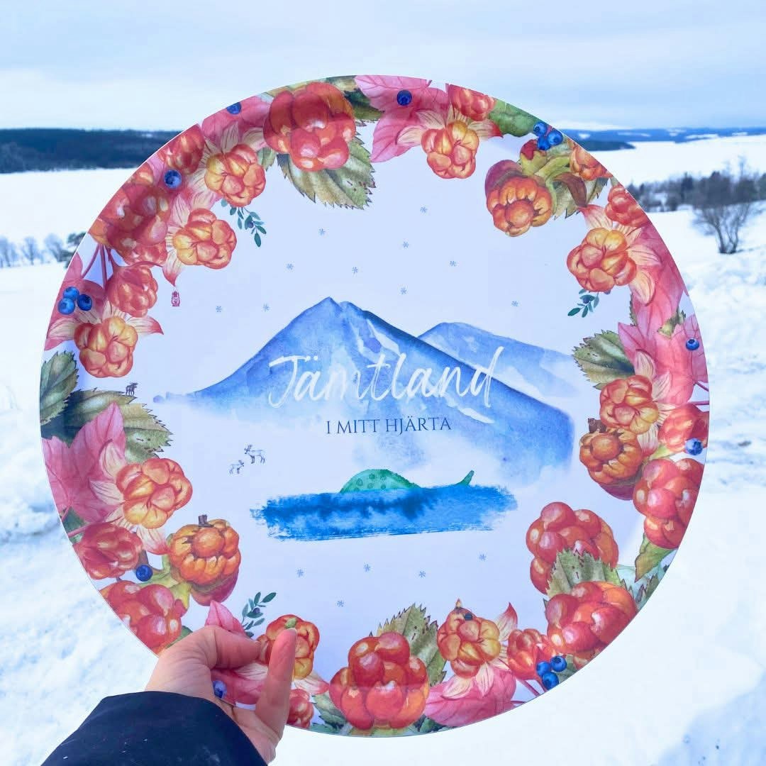 Bricka Jämtland  i mitt hjärta 38 cm