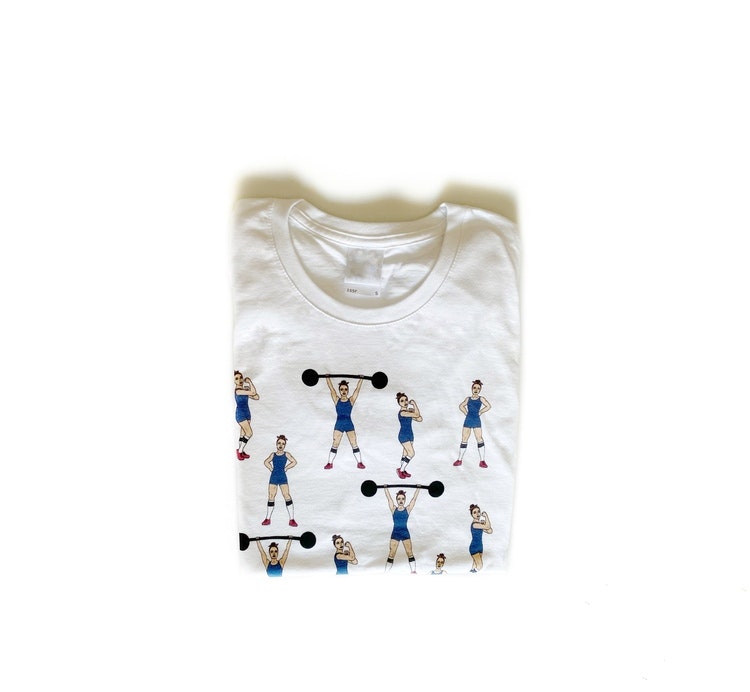 T-shirt med starka tjejer (blå) - vuxen (dam)