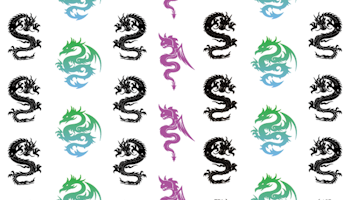 Dragon Stickers Svarta, gröna & lila