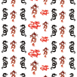 Dragon Stickers Svart, bruna & röda