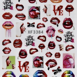 3384 Rainbow Lips Stickers