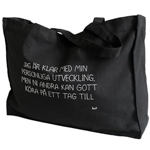 Väska "Jag är klar med min personliga utveckling" svart
