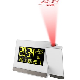 Projektionsväckarklocka med temperatur & väderprognos WT549
