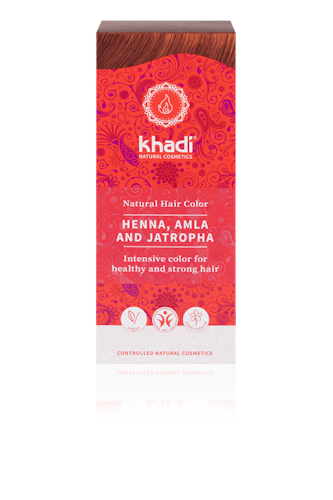 KHADI Henna hårfärg, Amla & Jathropa – Röd 100 g