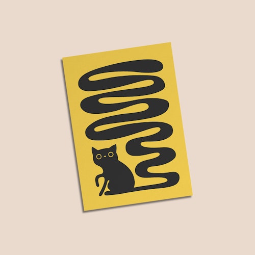 Svanskatt | gul | vykort