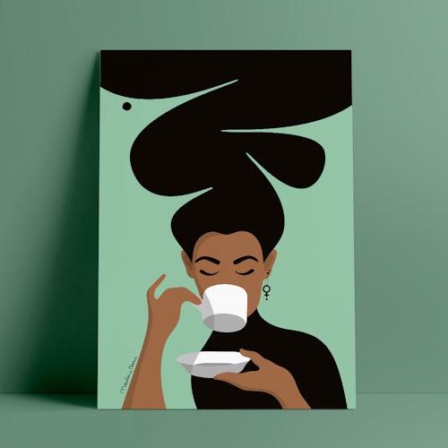 Kaffekvinnan | mint bakgrund