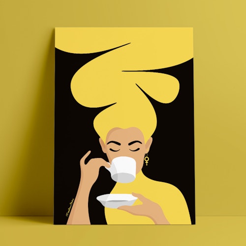 Print | Kaffekvinnan | gul