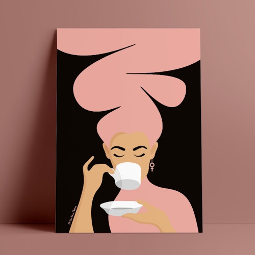Print | Kaffekvinnan | rosa