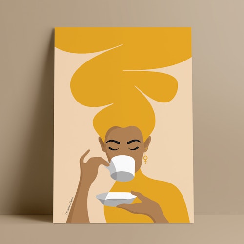 Print | Kaffekvinnan | senapsgul