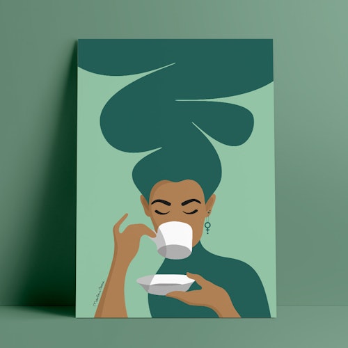 Print | Kaffekvinnan | petrol