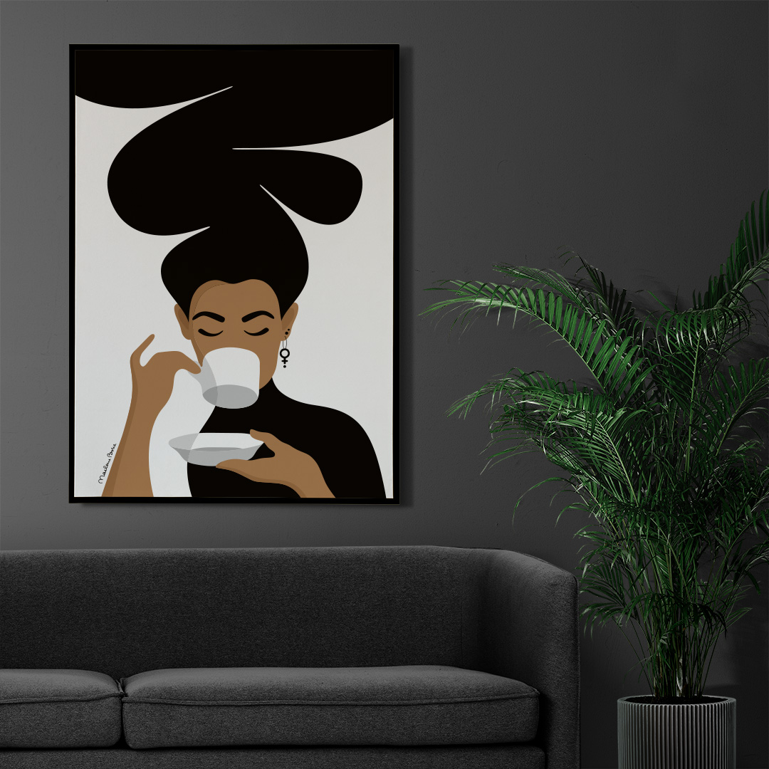 Kaffekvinnan | svartvit