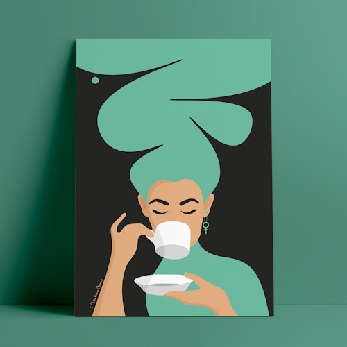 Kaffekvinnan | turkos | utgående färg