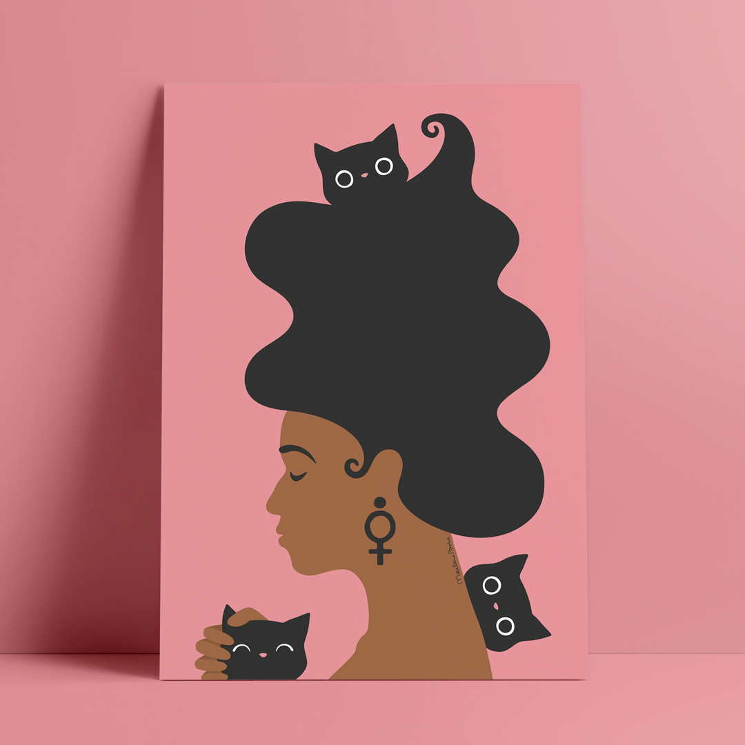 Kattkvinnan | rosa | utgående nyans