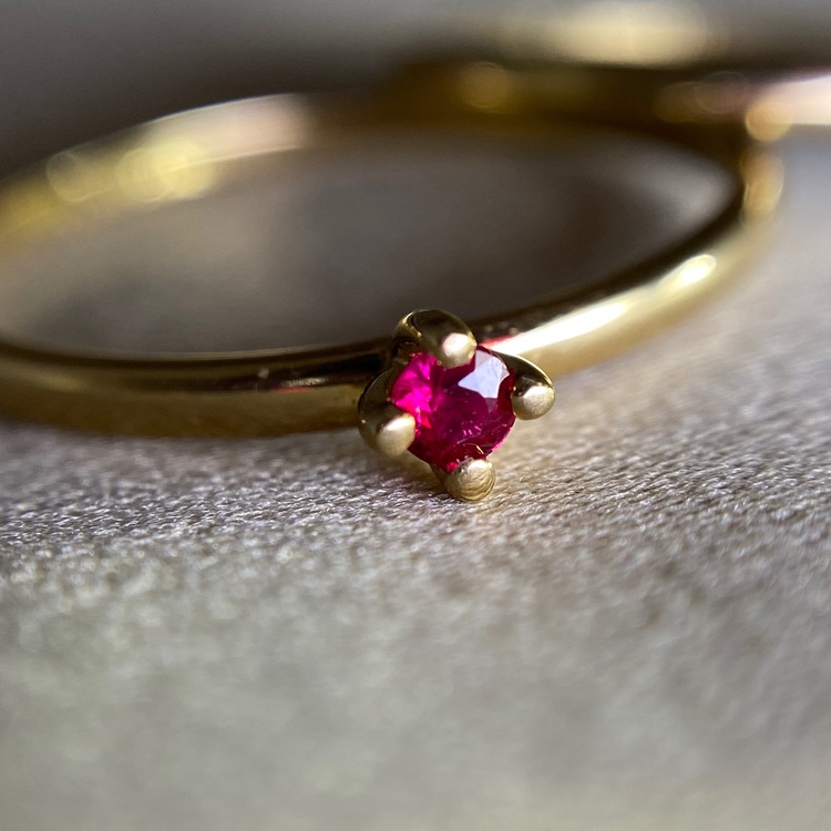 Little Princess Ruby ring. The most adorable 18k gold ring with a ruby. Made by Stockholm Jewels