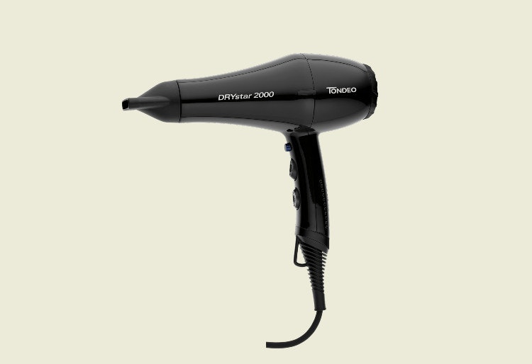 Tondeo Drystar 2000 svart hårfön hårtork