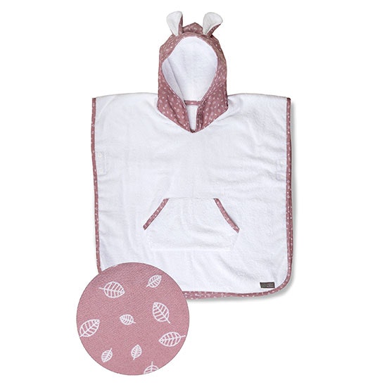 Vinter & Bloom - Nordic Leaf Badponcho "Soft Pink"