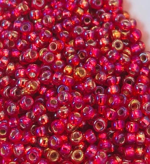 Miyuki seedbeads 11/0 silver lined flame red AB