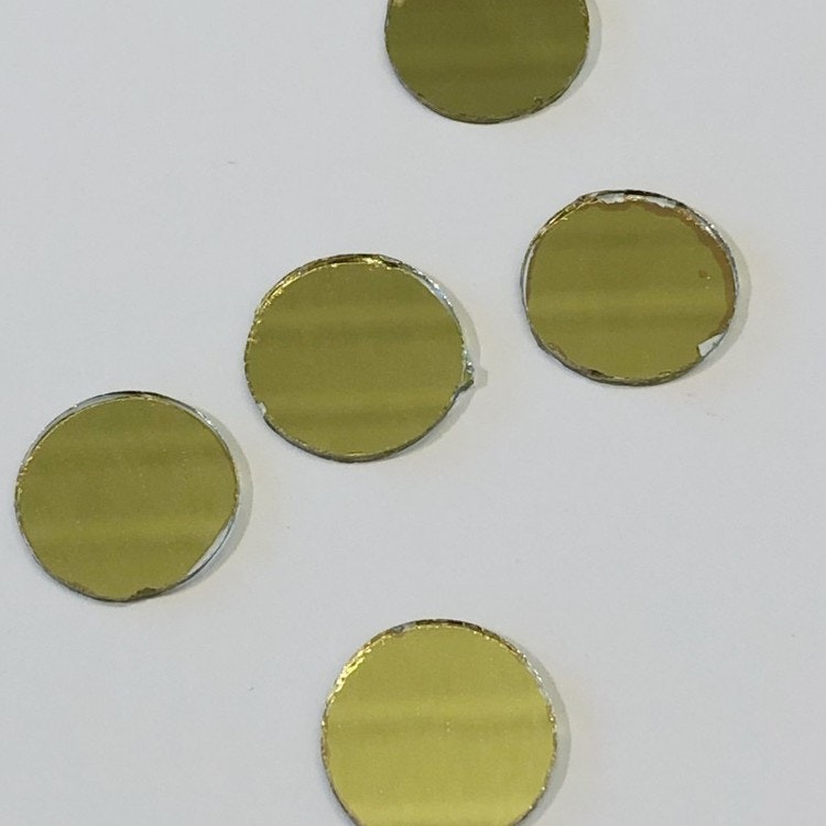 Spegel rund 13mm guld 5-p