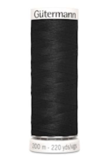Sytråd polyester 200m svart 000
