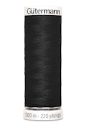 Sytråd polyester 200m svart 000