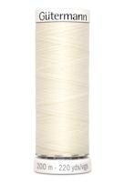 Sytråd polyester 200m vit 1