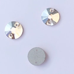 Kristallpärla platt rund 12mm guld