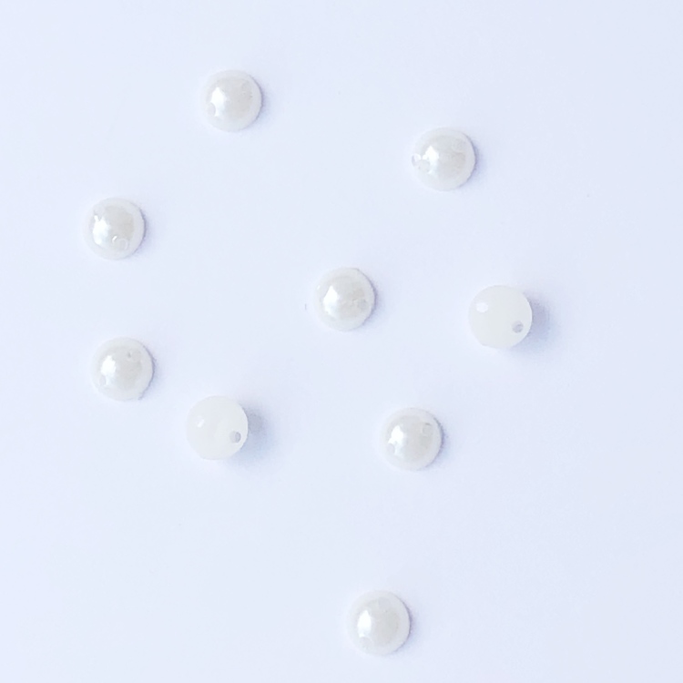 Pärla 5 mm rund vit 10-p