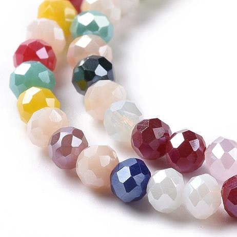 Glaspärla abacus 4mm röd mix