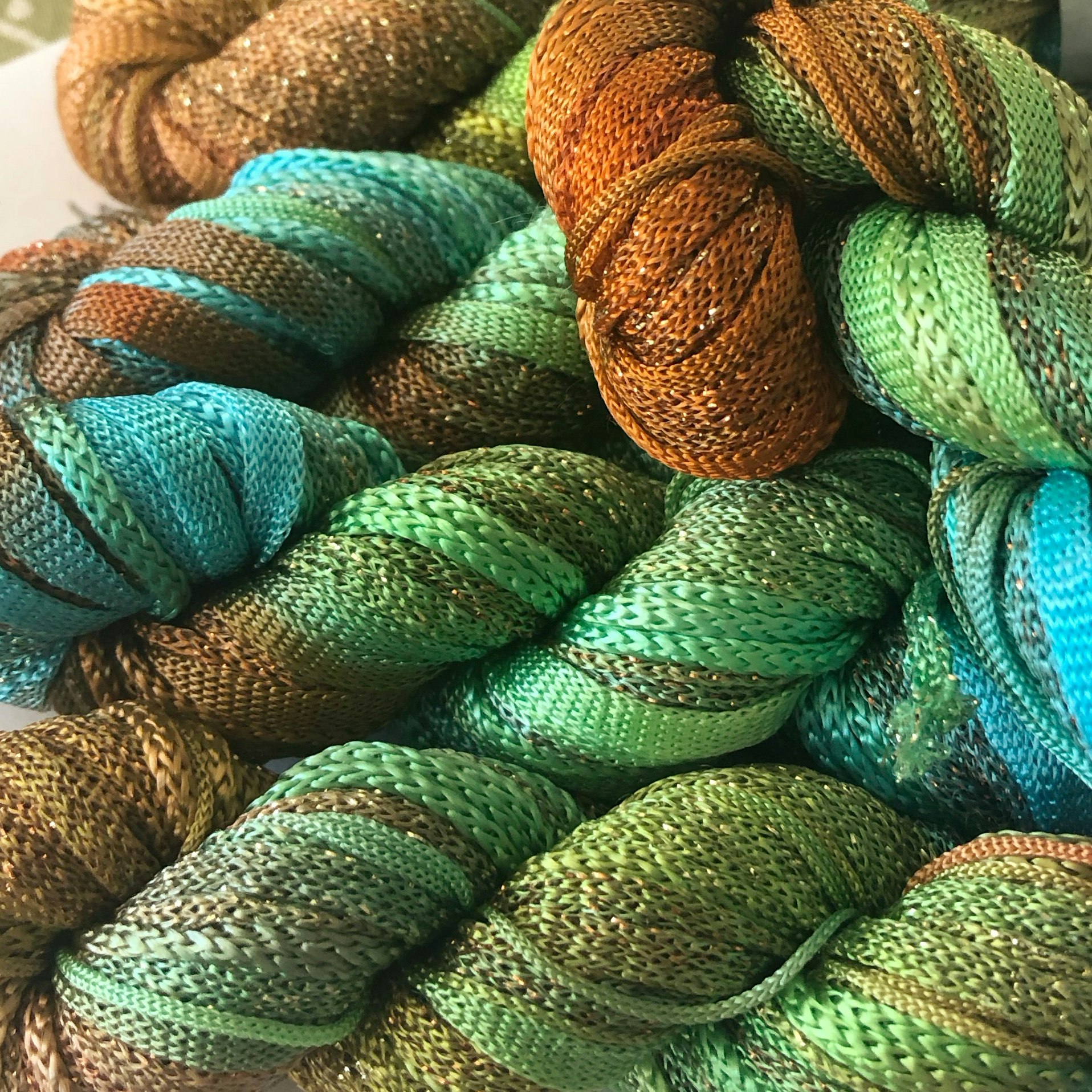 Knitted Selection orange-grön-turkos