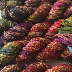 Knitted Selection lila-grön-cerise-vinröd